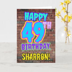 49th Birthday - Fun, Urban Graffiti Inspired Look Card