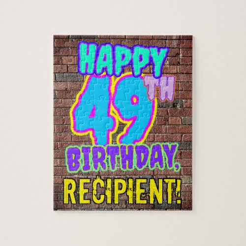 49th Birthday  Fun Urban Graffiti Inspired Look Jigsaw Puzzle