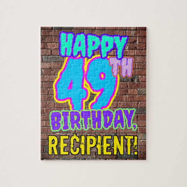 49th Birthday ~ Fun, Urban Graffiti Inspired Look Jigsaw Puzzle (Vertical)