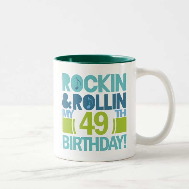 49th Birthday Gift Ideas Two-Tone Coffee Mug (Right)
