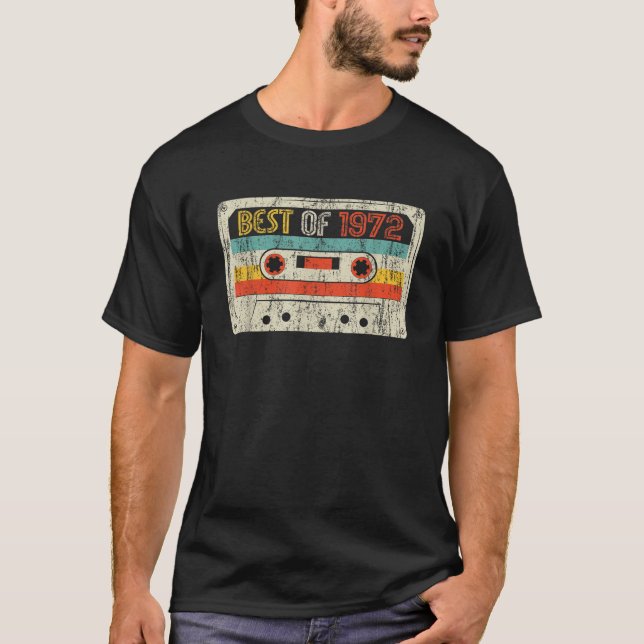 49th Birthday Gifts Best Of 1972 Cassette Tape Ret T-Shirt (Front)