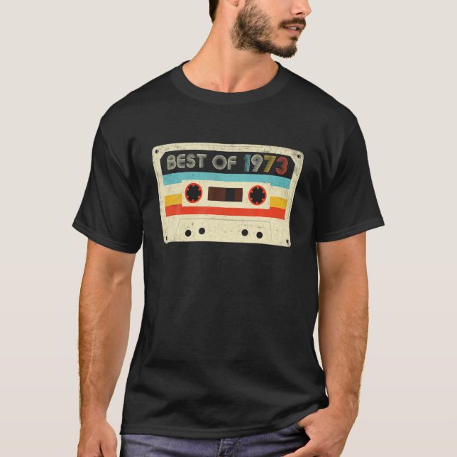 49Th Birthday Gifts Best Of 1973 Cassette Tape Ret T-Shirt (Front)