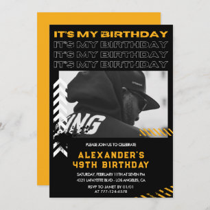 49th birthday invitations Men Photo Spray paint
