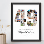 49th Birthday Number 49 Custom Photo Collage Poster<br><div class="desc">Celebrate 49th birthday with this personalized number 49 photo collage poster. This customizable gift is also perfect for wedding anniversary. It's a great way to display precious memories from your wedding and married life. The poster features a collage of photos capturing those special moments, and it can be customized with...</div>