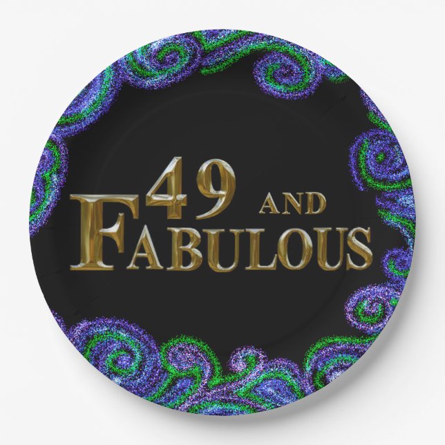 49th Birthday  Paper Plates (Front)