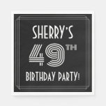 [ Thumbnail: 49th Birthday Party: Art Deco Style + Custom Name Napkins ]