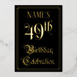 [ Thumbnail: 49th Birthday Party — Fancy Script & Custom Name Invitation ]