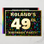 [ Thumbnail: 49th Birthday Party — Fun, Colorful Music Symbols Invitation ]
