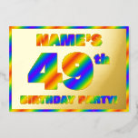 [ Thumbnail: 49th Birthday Party — Fun, Rainbow Spectrum “49” Invitation ]