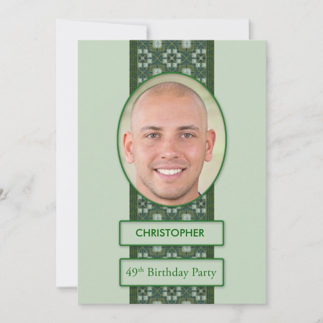 49th Birthday Party Invitation Picture + Name (Front)