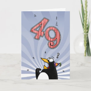 49th Birthday Penguin Surprise Card