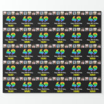 [ Thumbnail: 49th Birthday: Rainbow “49“; Custom Photos & Name Wrapping Paper ]