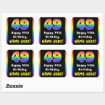 [ Thumbnail: 49th Birthday: Rainbow Spectrum # 49, Custom Name Sticker ]