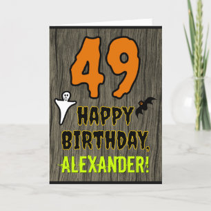 49th Birthday: Spooky Halloween Theme, Custom Name Card