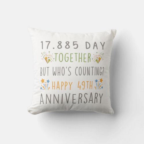 49th wedding anniversary traditional  throw pillow