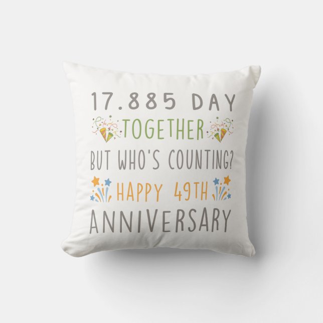 49th wedding anniversary traditional  throw pillow (Front)