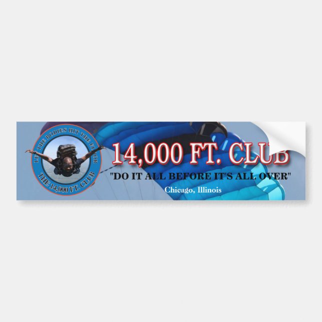 !4,000 ft. Club Bumper Sticker (Front)