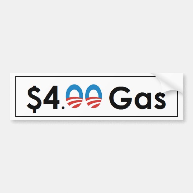 $4.00 Obama Gas Bumper Sticker (Front)