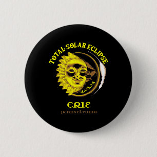 4.08.24 Total Solar Eclipse 2024 Erie Pennsylvania Button