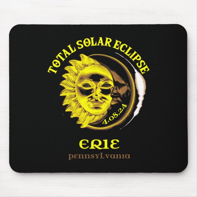4.08.24 Total Solar Eclipse 2024 Erie Pennsylvania Mouse Pad (Front)