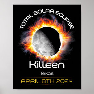 4.08.24 Total Solar Eclipse 2024 Killeen Texas Poster