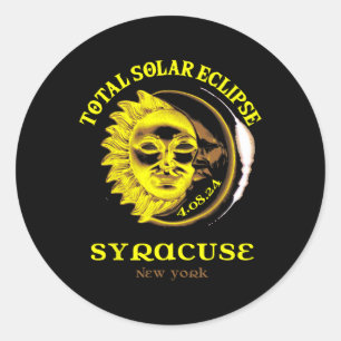4.08.24 Total Solar Eclipse 2024 Syracuse York  Classic Round Sticker