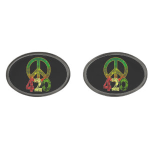 4 20 Peace Cufflinks