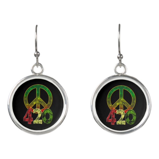 4 20 Peace Earrings (Front)