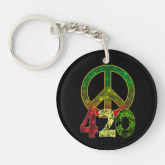 4 20 Peace Keychain