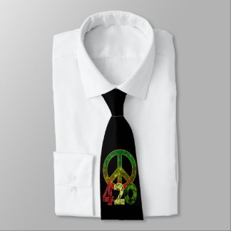 4 20 Peace Neck Tie