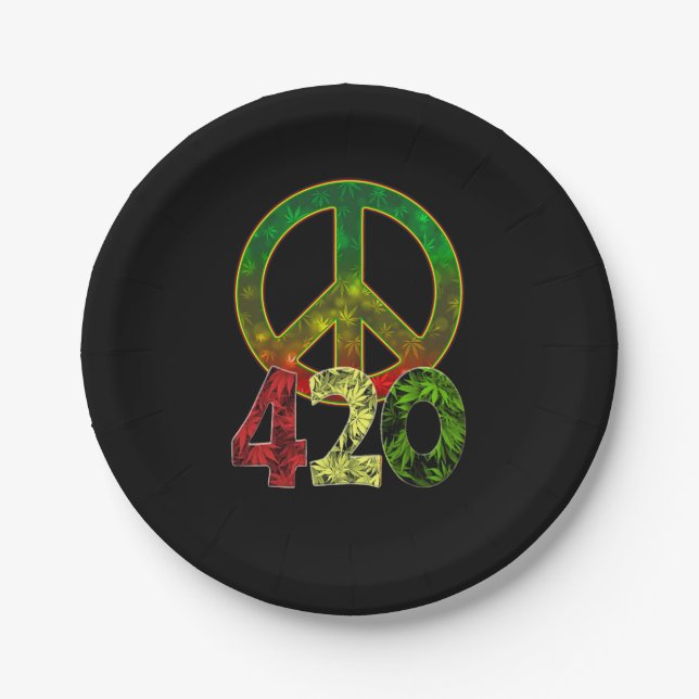 4 20 Peace Paper Plates (Front)