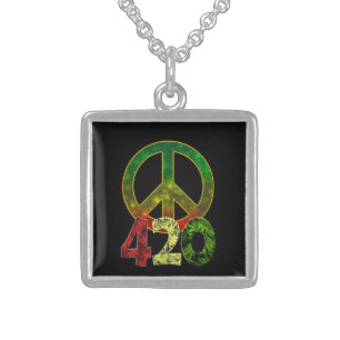 4 20 Peace Sterling Silver Necklace