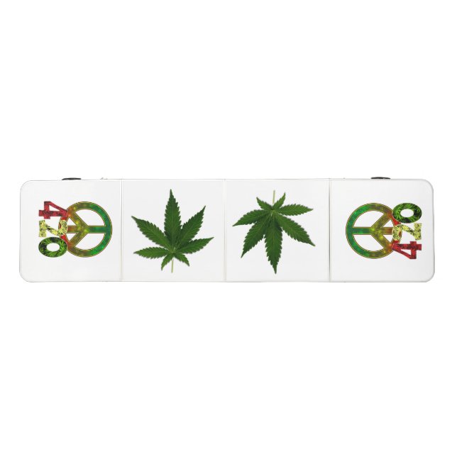 4 20 Rasta Peace Weed Beer Pong Table (Top)