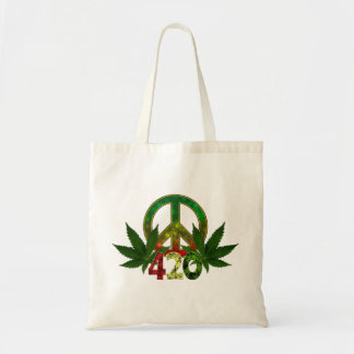 4 20 Rasta Peace Weed Tote Bag