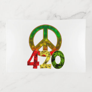 4 20 Weed Rasta Peace Trinket Tray