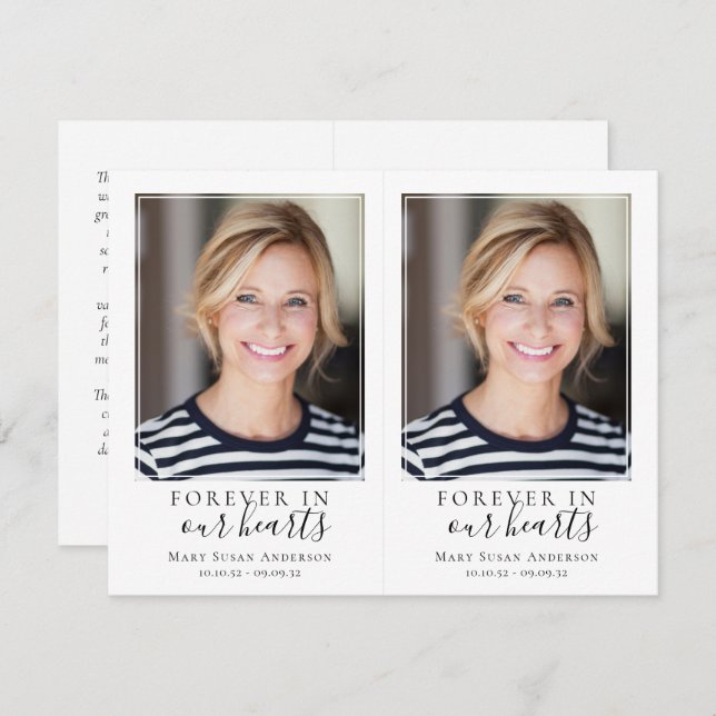 4.25"x2.75" Photo Memorial Prayer Card (Front/Back)