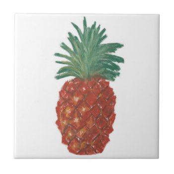 4.25"x4.25" Ceramic Tile  Coaster - Pineapple by ELGRECOART at Zazzle