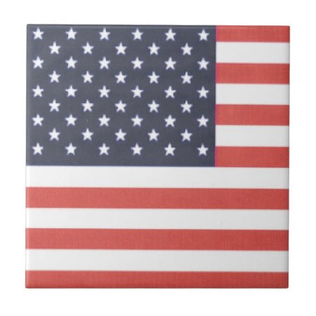4.25" X 4.25" Ceramic Tile - American Flag
