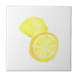4.25&quot; X 4.25&quot; Ceramic Tile, Coaster - Lemons at Zazzle
