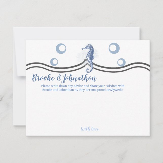 4.25x5.5 Advice Card Seahorse Sea Ocean Beach (Front)