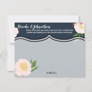 4.25x5.5 Advice Card White Floral Flowers on Dark