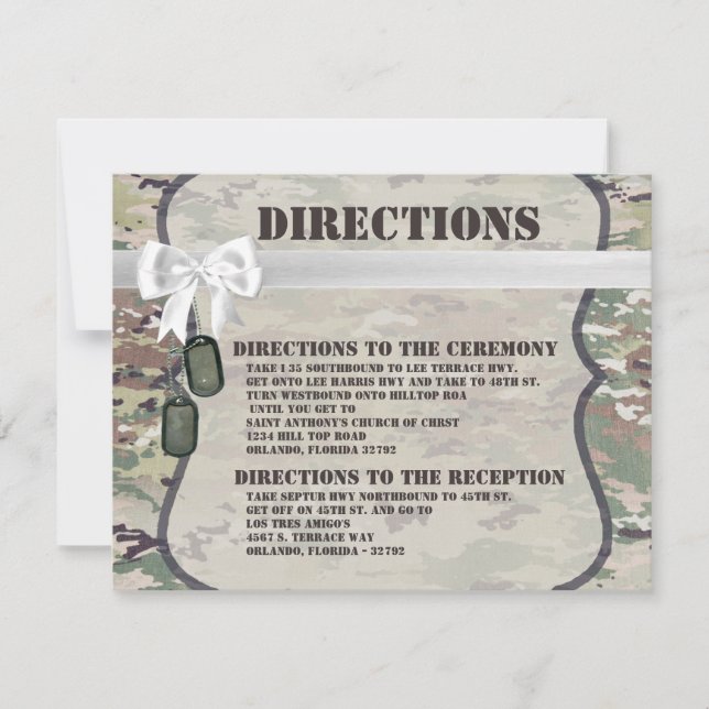 4.25x5.5 Direction Card Army Air Force  OCP Camo (Front)
