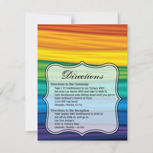 425x55 Direction Card lgbtq rainbow flag lesbian