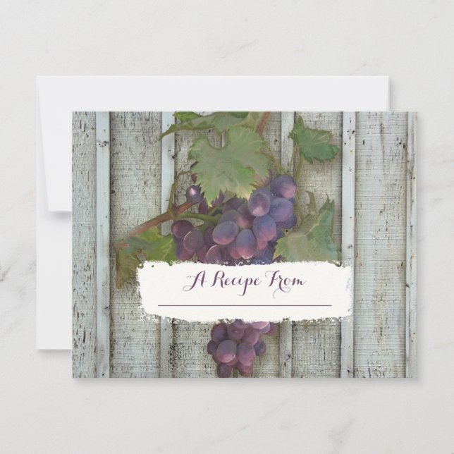 4.25x5.5 Paper Recipe Cards Bridal Shower Vineyard (Front)