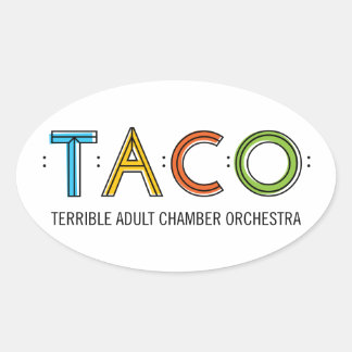 4.5" x 2.7" Oval TACO Stickers (4), Glossy