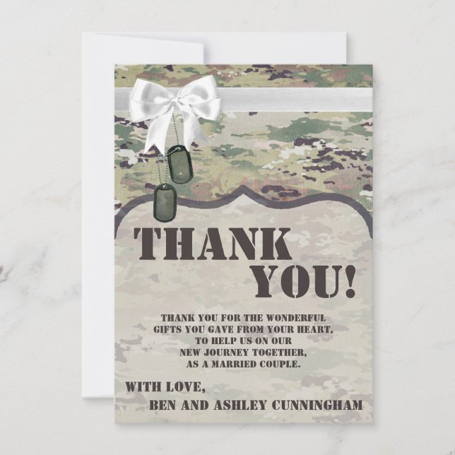 4.5x6.25 Thank You Card Army OCP Camo Uniform Camo (Front)