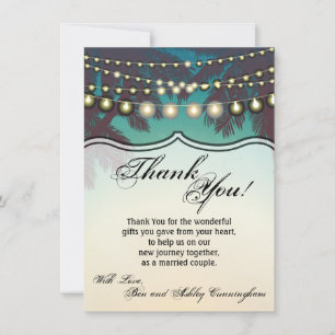 4.5x6.25 Thank You Card Beach Sunset Palm Trees St