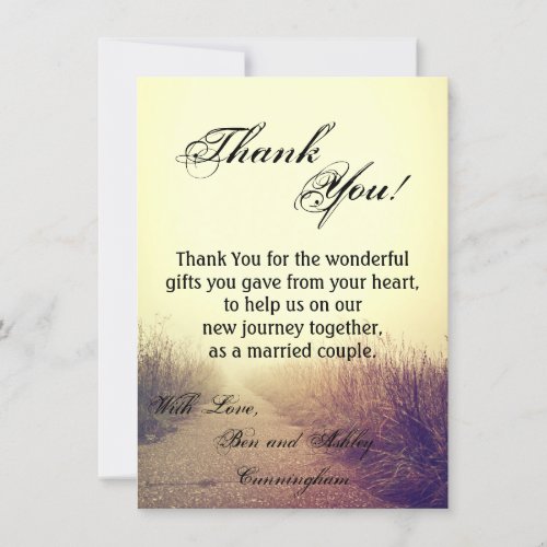 45x625 Thank You Card Sunrise Pathway Walkway Pa