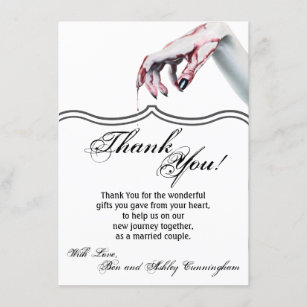 4.5x6.25 Thank You Card zombie blood drip vampire