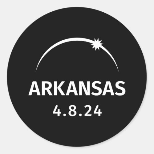 4824 Solar Eclipse Arkansas Classic Round Sticker